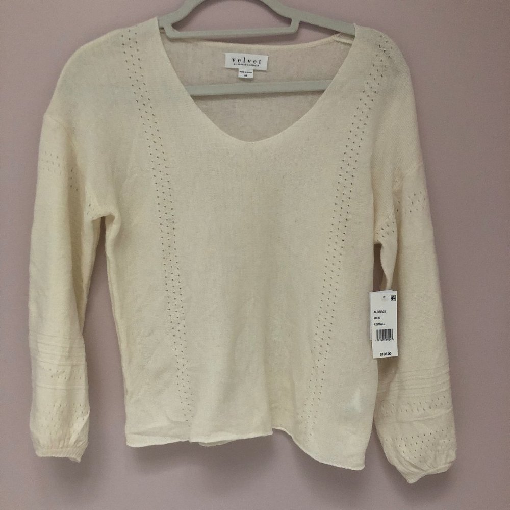 NWT Velvet white sweater